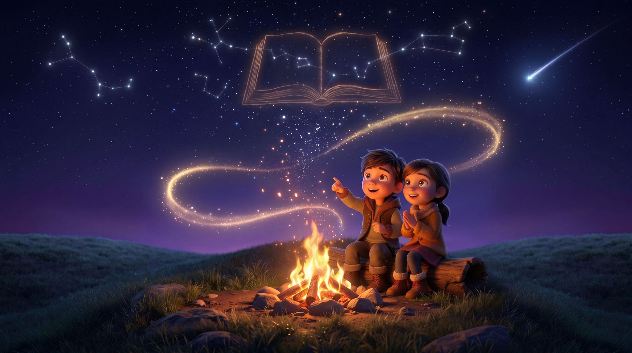 Children on a magical storybook adventure