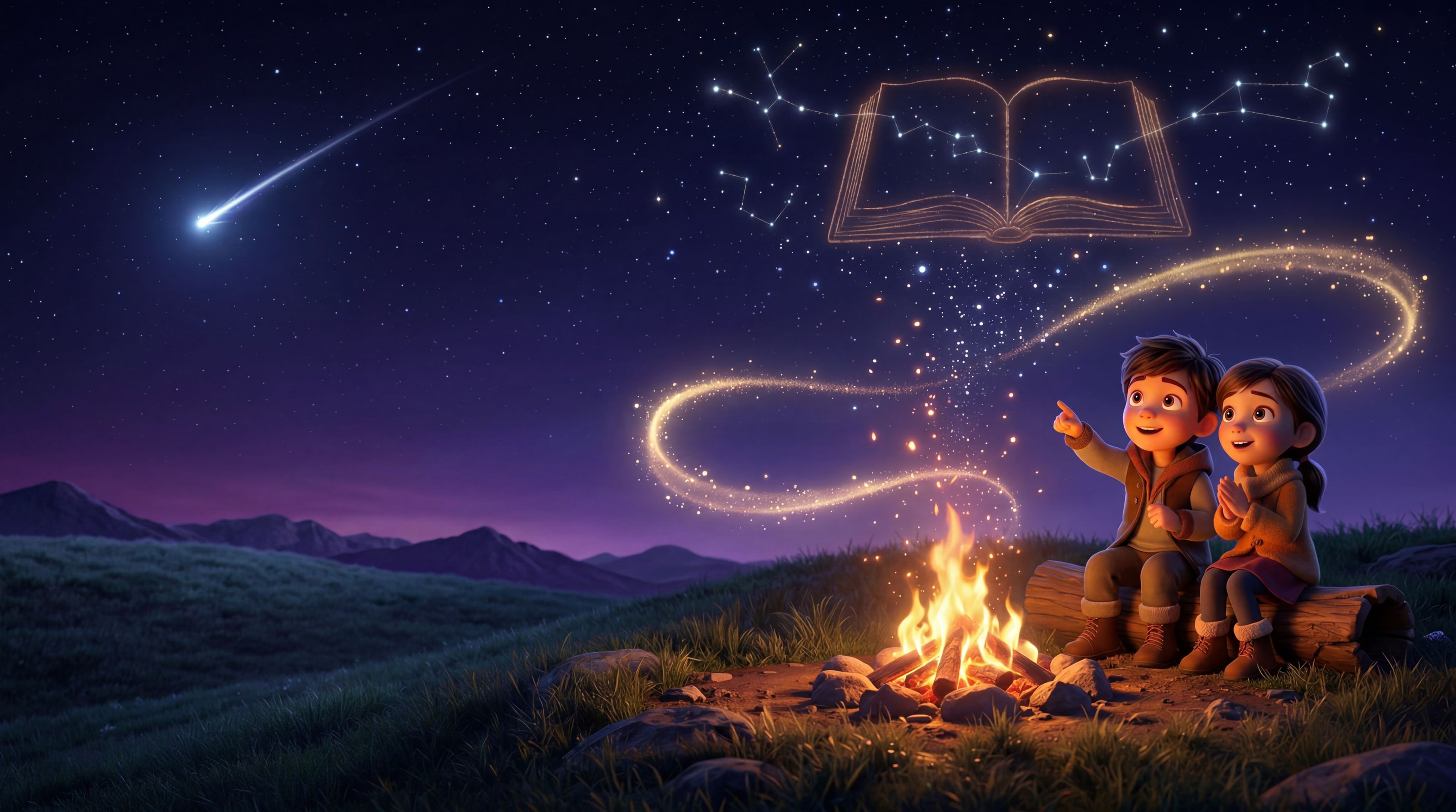 Children on a magical storybook adventure